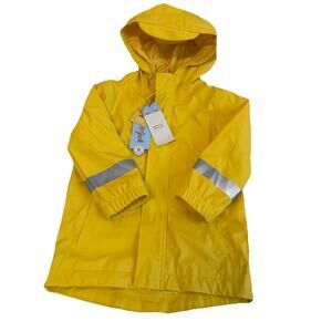 NEW Cat & Jack Toddler Long Sleeve Water Resistant Rain Coat Yellow Size 2
